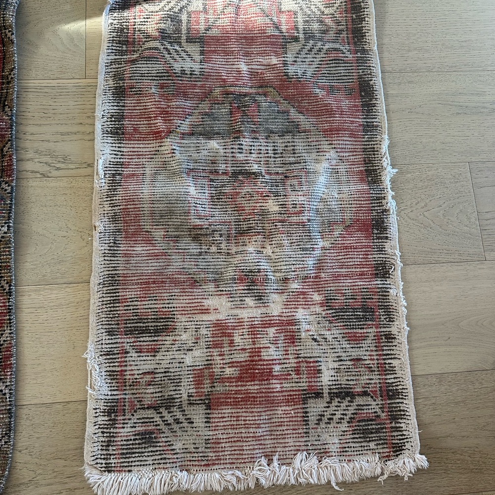 Vintage Style Red and Gray Rug